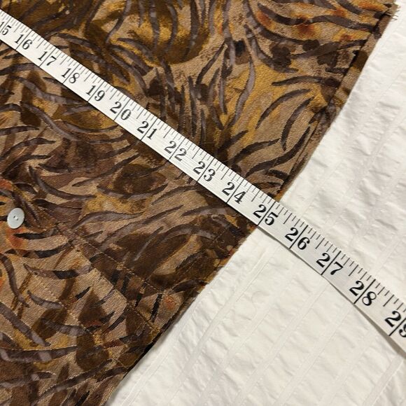 Ruby Rd Blouse Size M Semi Sheer Burnout Floral Tropical Brown Forest Fairy - Picture 12 of 12